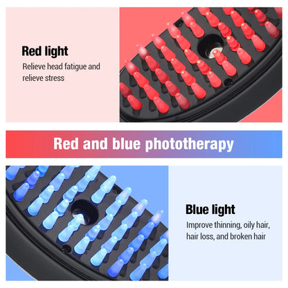 Electric Spray Scalp Massager Head Hair Growth Massage Comb Red Blue Light anti Hair Loss Atomization Medicine Liquid Applicator