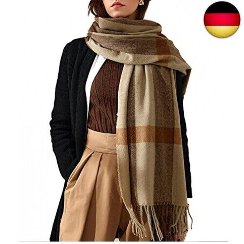 HYUET Winter Pashmina Schal Schal Damen Plaid Elegant Lange Weiche Warme