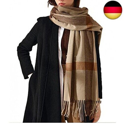 HYUET Winter Pashmina Schal Schal Damen Plaid Elegant Lange Weiche Warme